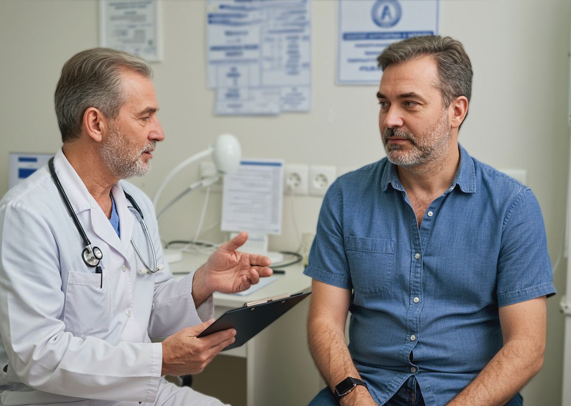 Мужчина на приёме нарколога